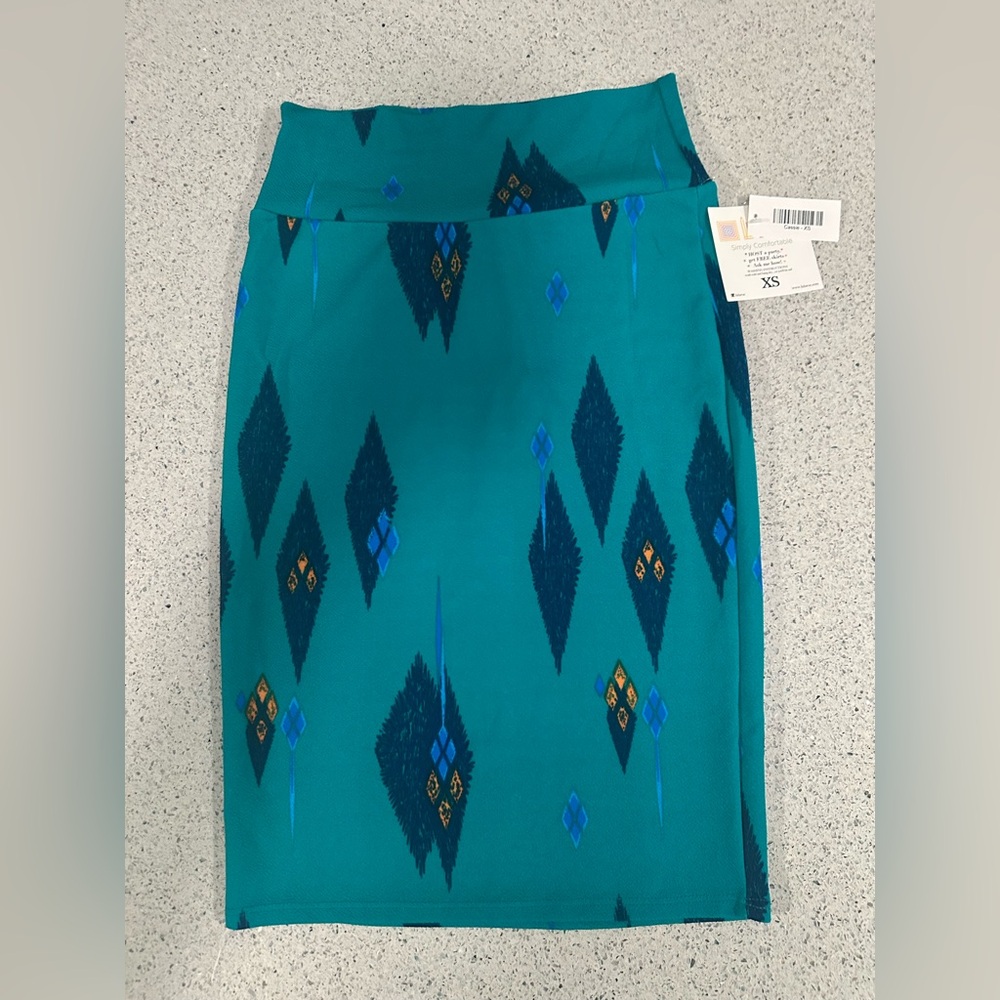 LuLaRoe Blue Pencil Skirt Knee-Length Casual